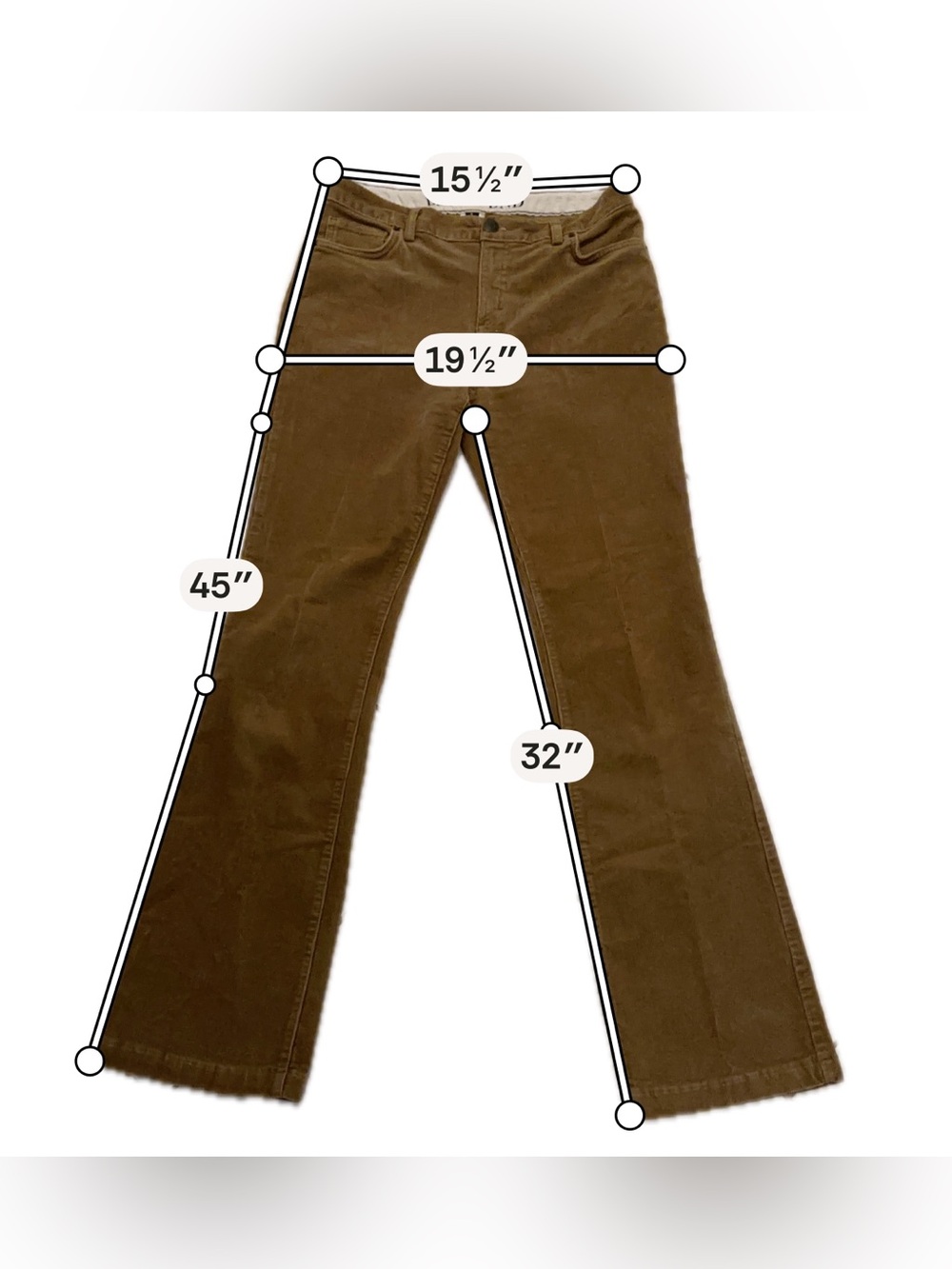 Lands’ End  Size 6 Brown Corduroy Bootcut Flare Pants Stretch Y2K Prep - Picture 11 of 11